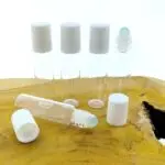 Rollerflesje 10ml helder transparant glas + roller inzet glas bal + dop wit