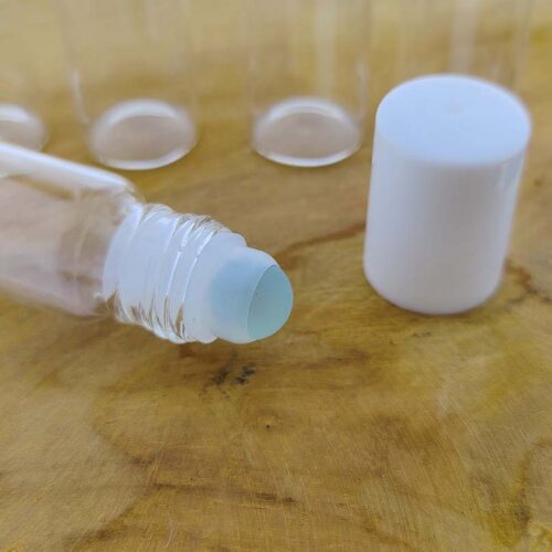 glazen roller fles transparant glas + roller inzet glas bal roll-on
