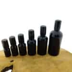 Glazen roller flessen zwart glas roller inzet + dop zwart