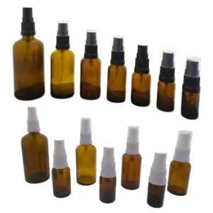 Glazen spray fles amber glas verstuiver 5 ml t/m 100 ml