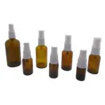 Glazen spray fles amber glas verstuiver wit 5 ml t/m 100 ml