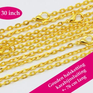 Gouden halsketting - losse kabel ketting goud karabijnsluiting