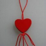 Houten Gelukspoppetjes Hartjes rood