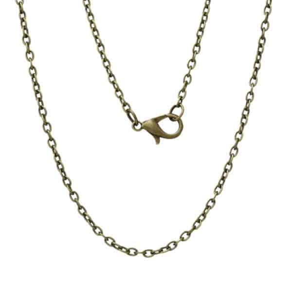halskettingen brons - losse kabel ketting karabijnsluiting
