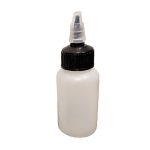 Naturel HDPE fles 50ml met zwarte twist nozzle doseerdop 24/410 voor liquids en cosmetica