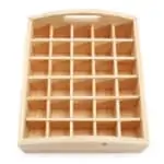 Houten dienblad display 30 vakken essentiële olie flesjes
