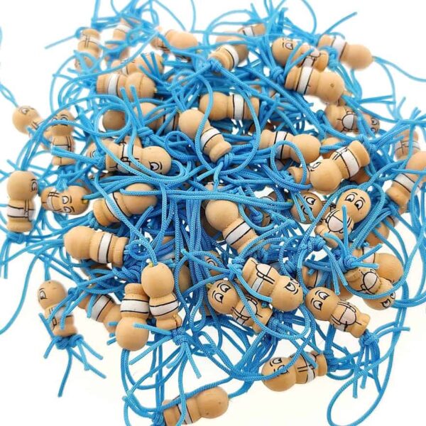 Houten Gelukspoppetjes Jongetjes baby blauw - Afbeelding 2