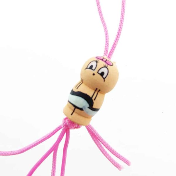 Houten Gelukspoppetjes Meisjes baby roze - Afbeelding 1