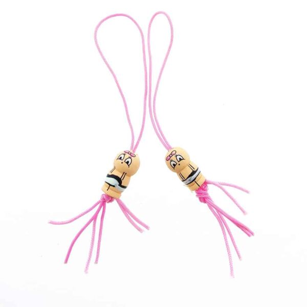 Houten Gelukspoppetjes Meisjes baby roze - Afbeelding 3