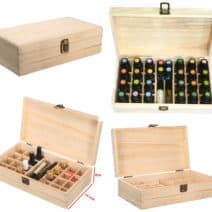 Houten kist opbergdoos display 25 vakken essentiële olie flesjes