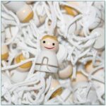 Houten Gelukspoppetjes Engeltjes wit