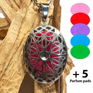 Ketting parfum medaillon ovaal Diffuser Hanger + pad