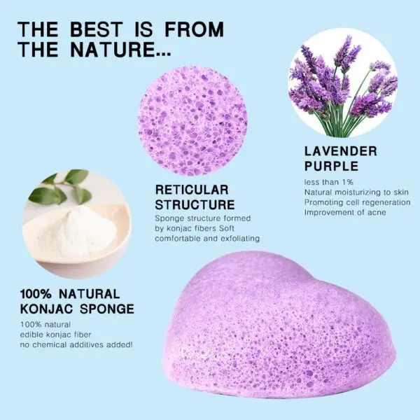 Konjac spons Lavendel 100% natuurlijk