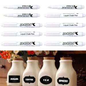 Krijtstift wit, Krijtmarker, krijtbord, stickers, glas, vloeibaar krijt waterbasis