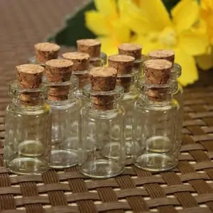 Kurk flesje glas 0.5 ml kleine monster, wens, geur flesjes 18 mm.