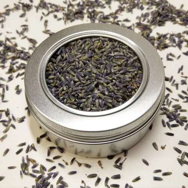 Lavendelbloemen blikje 150 ml + kijkvenster Lavendel 1e kwaliteit