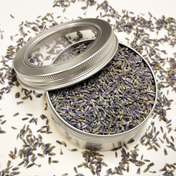Lavendelbloemen blikje 150 ml + kijkvenster Lavendel 1e kwaliteit