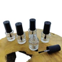 lege nagellak flesjes 5ml helder glas zwarte dop + kwastje