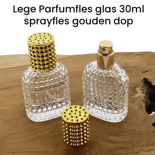 Lege Parfumfles glas 30ml sprayfles gouden dop