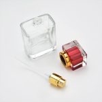 Lege Parfumfles helder glas 50ml sprayfles dop rood