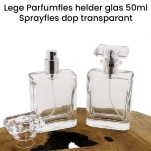 Lege Parfumfles helder glas 50ml sprayfles dop transparant