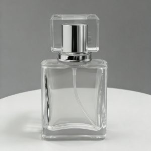 Lege Parfumfles helder glas 50ml sprayfles dop zilver