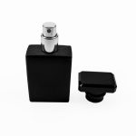 Lege Parfumfles zwart glas 30ml sprayfles dop zwart + verstuiver zilver