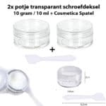 Lege potjes transparant schroefdeksel, crème, cosmetica, lipgloss, make up 10ml ( 2 stuks )