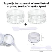 Lege potjes transparant schroefdeksel, crème, cosmetica, lipgloss, make-up 10ml ( 2 stuks )