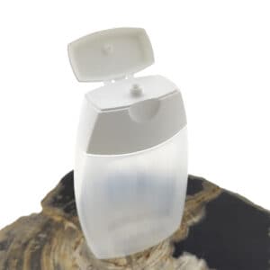 Lege sta knijptube transparant 100ml Flip top dop wit