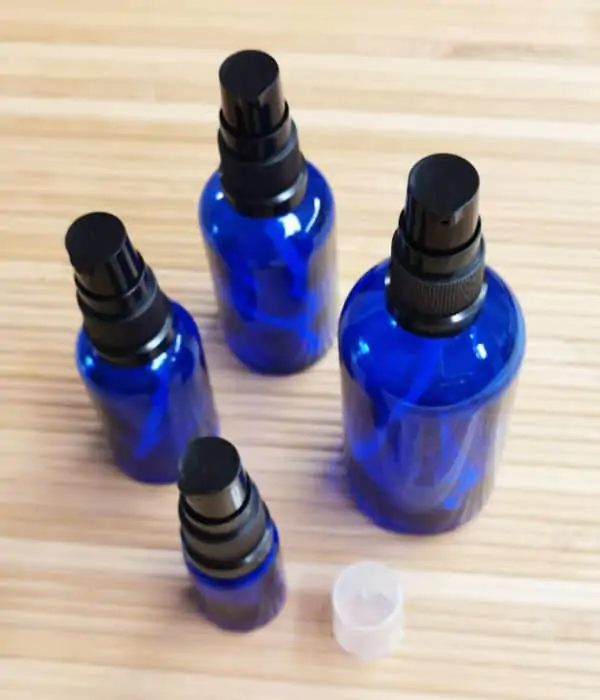 Lotion pomp fles blauw glas 10 ml t/m 100 ml