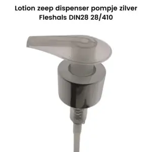 Lotion pomp zilver, zeep dispenser fleshals DIN28 28 mm
