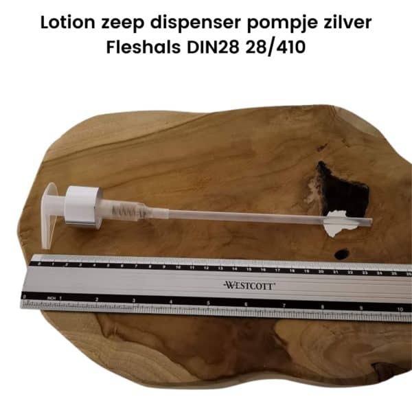 Lotion pomp zilver, zeep dispenser fleshals DIN28 28 mm