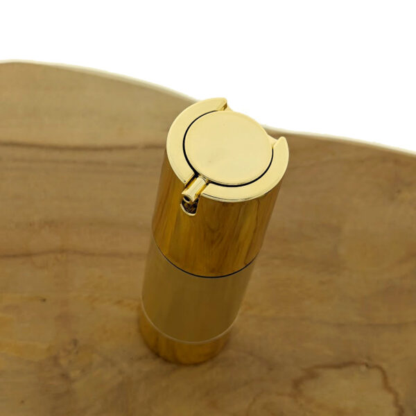 Luxe 30ml airless dispenser goud cosmetische lotion serum fles bovenzijde