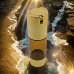 Luxe 30ml airless dispenser goud dop + amber body cosmetische lotion serum fles