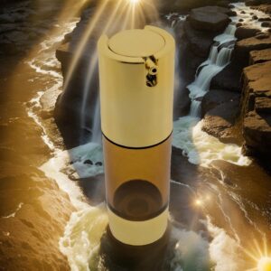 Luxe 30ml airless dispenser goud dop + amber body cosmetische lotion serum fles
