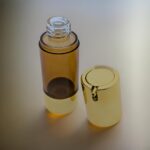 Luxe 30ml airless dispenser goud dop + amber body cosmetische lotion serum fles