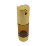 Luxe 30ml airless dispenser goud dop + amber body cosmetische lotion serum fles
