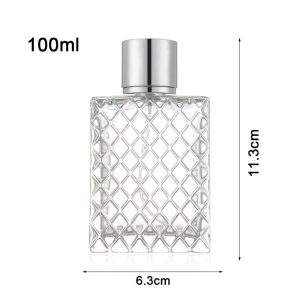 Luxe Parfumfles 100ml helder glas sprayfles zilveren dop