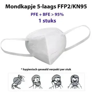 Mondkapjes KN95 FFP2 maskers 5 laags 1 stuks