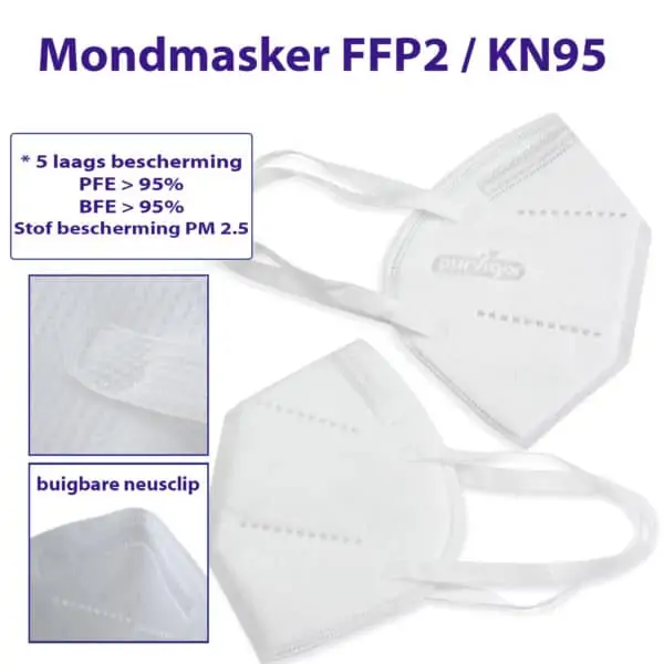 Mondkapjes KN95 FFP2 5 laags bescherming