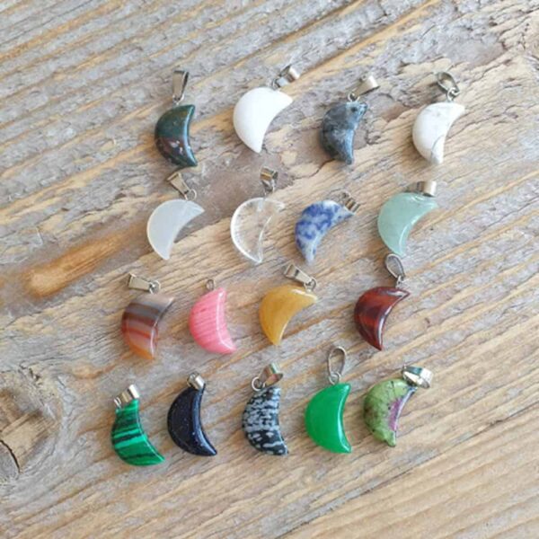 natuurstenen ketting hanger maan edelstenen sieraden 2