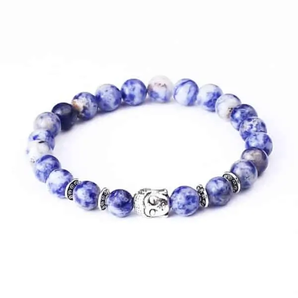 Sodaliet natuurstenen kralen armband Boeddha