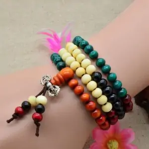 Palissander houten kralen armband