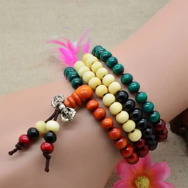 Palissander houten kralen armband