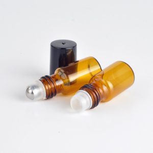 Parfum olie flesjes roll on roller amber glas schroefdop 3ml rvs of glas roller