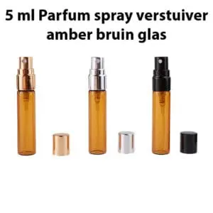 Parfum spray verstuiver amber bruin glas 5 ml glazen sprayflesjes metalen spraydop