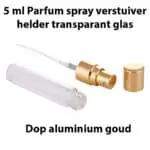 5 ML Parfum spray verstuiver helder transparant glas glazen sprayflesjes dop goud