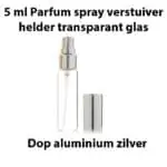 5 ML Parfum spray verstuiver helder transparant glas glazen sprayflesjes dop zilver