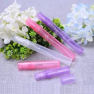 parfum verstuiver 5 ml plastic hervulbare spray flesjes roze paars transparant